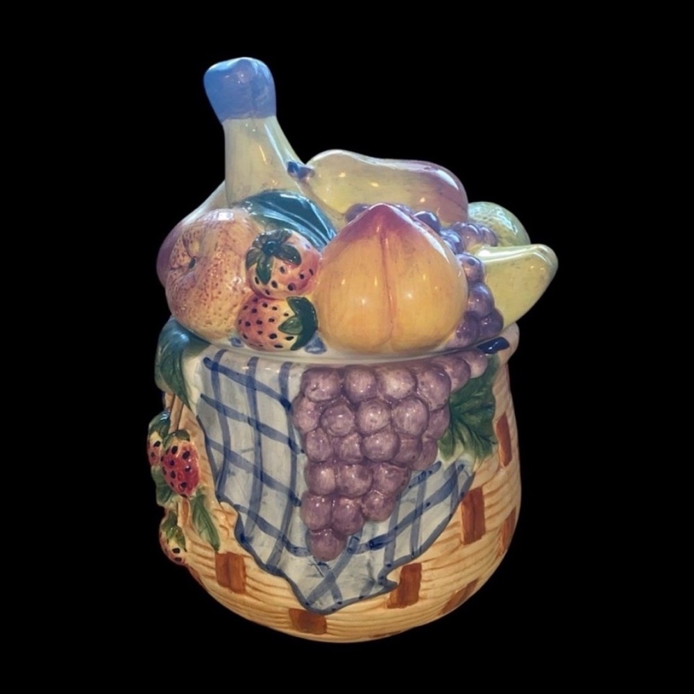 Fruit Basket Ceramic Cookie Jar